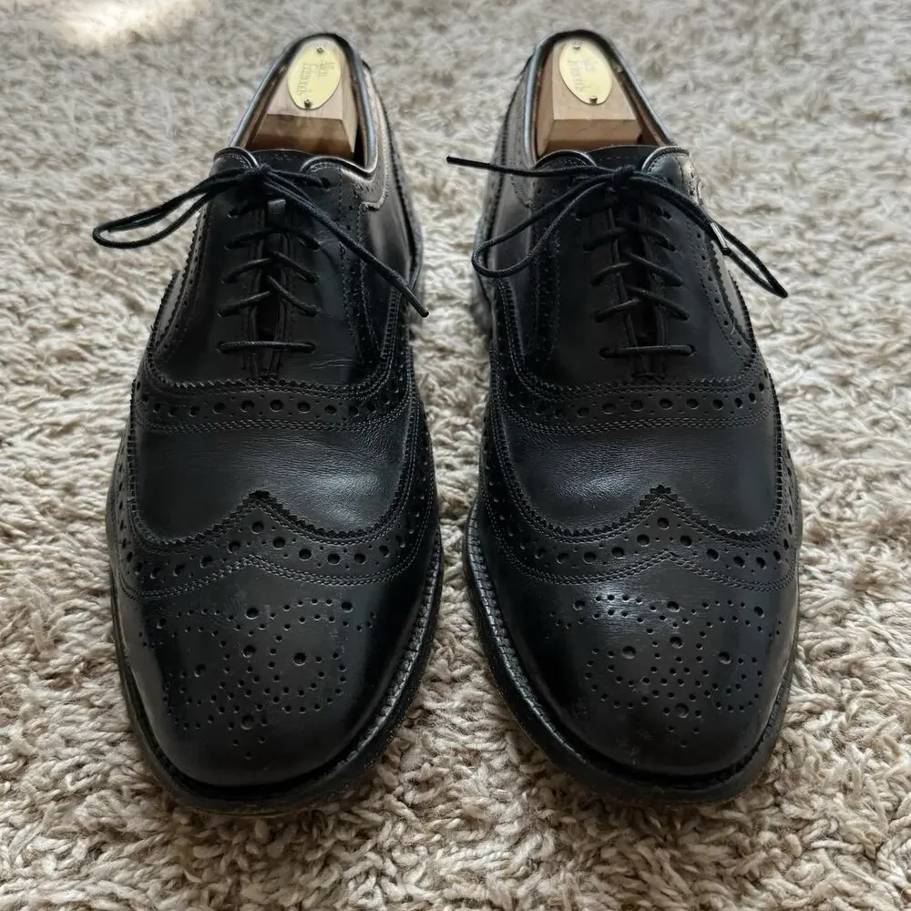 Allen Edmonds McAllister 6205 Men's Black Leather Wingtip Brogue Oxford Size 9 D